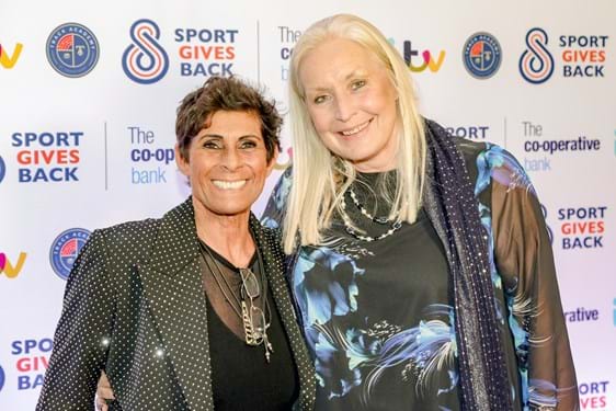 Fatima Whitbread and Jill Newbolt at Sport Gives Back Awards