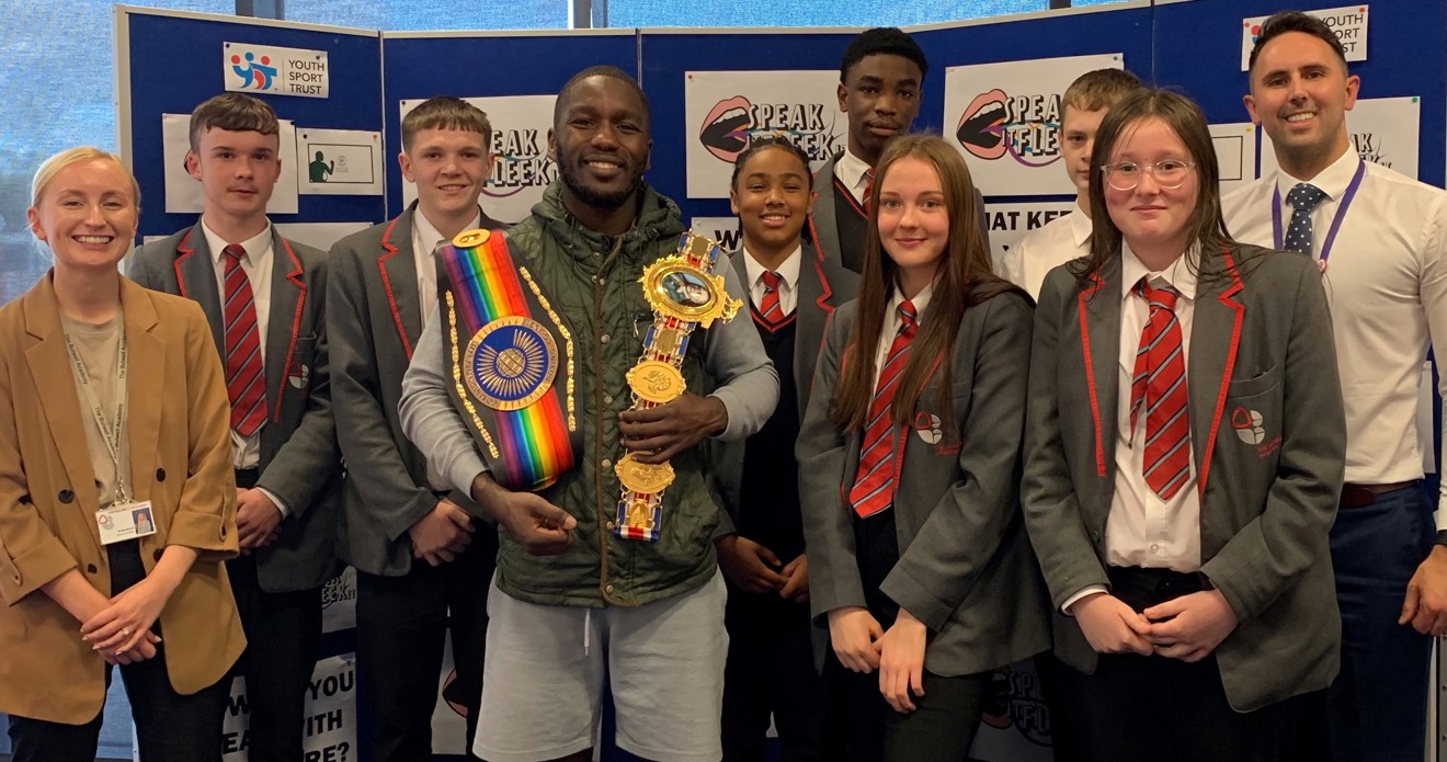 Speak it Fleek it group photo with athlete mentor Ekow Essuman