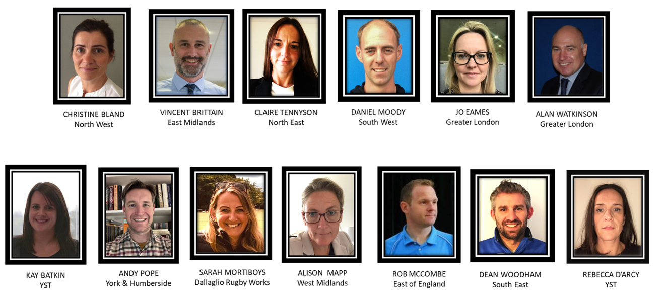 Headshots of Schools Active Movement board