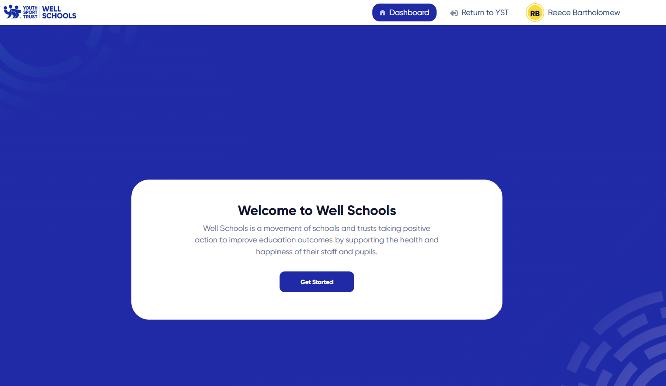 Well Schools welcome screen