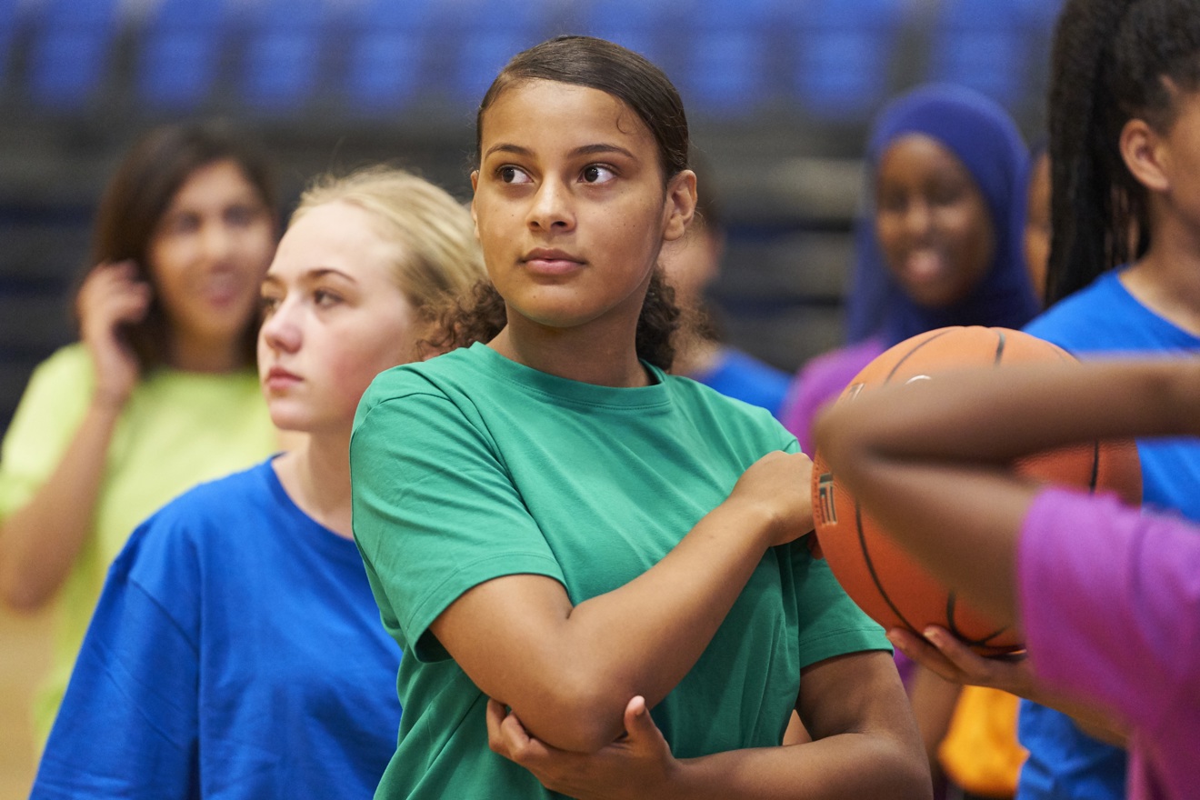 Young girls in inclusive sportswear