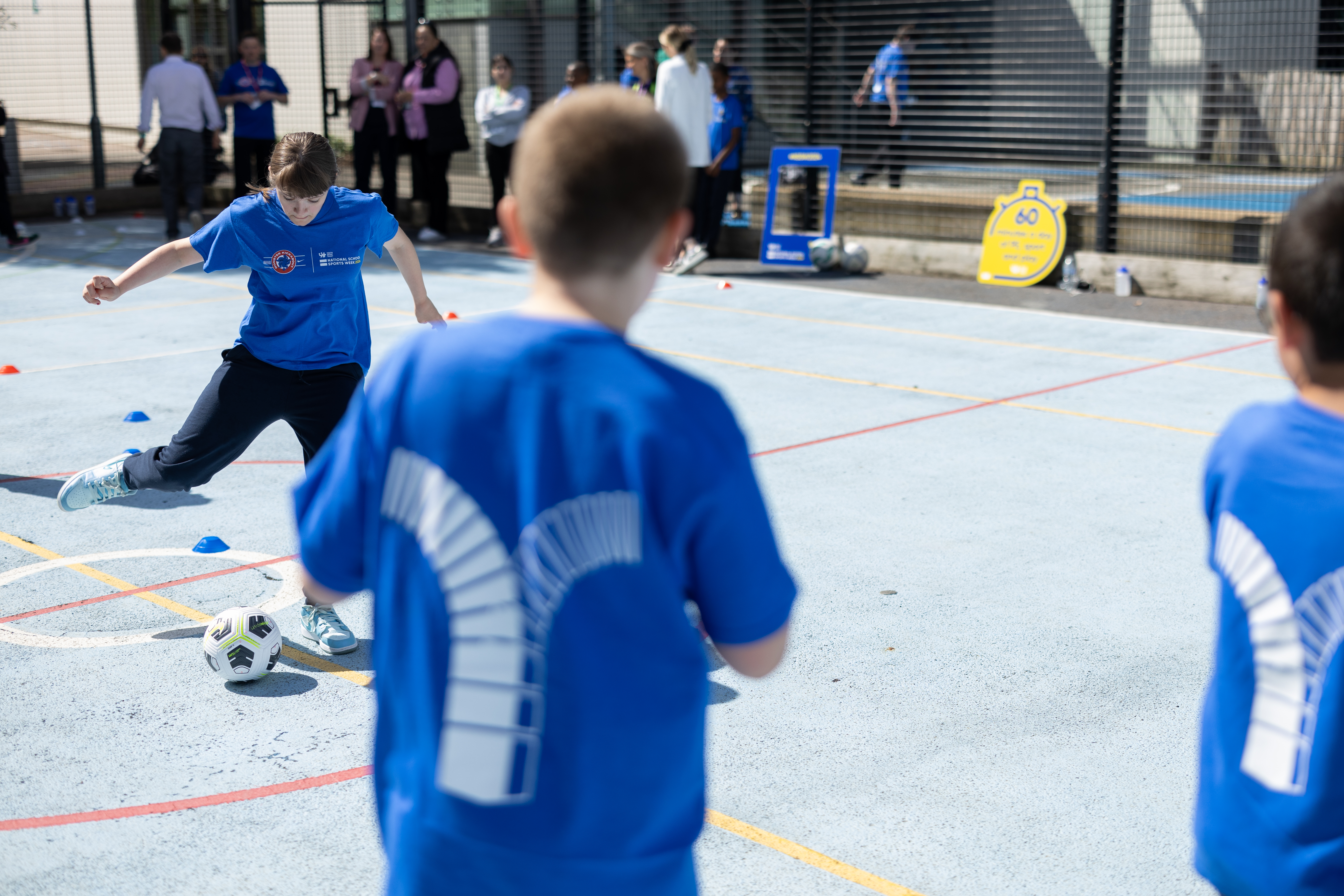 Children playing football